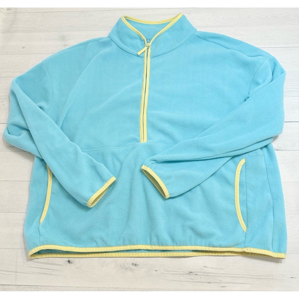 Stoic 1/4 Zip Micro Fleece Sweatshirt  blue yellow‎ Women's XL
